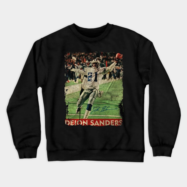 TEXTURE ART-Deion Sanders - RETRO STYLE 4 Crewneck Sweatshirt by ZiziVintage